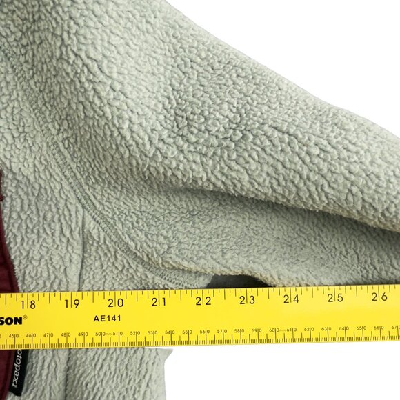 Cotopaxi Women's Hooded Fleece Jacket WL Sage Green Maroon Trim Full Zip - Picture 7 of 8